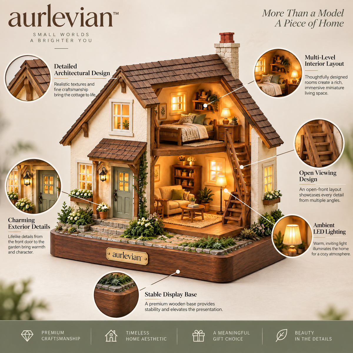 aurlevian™ Cozy Cottage Miniature House Kit
