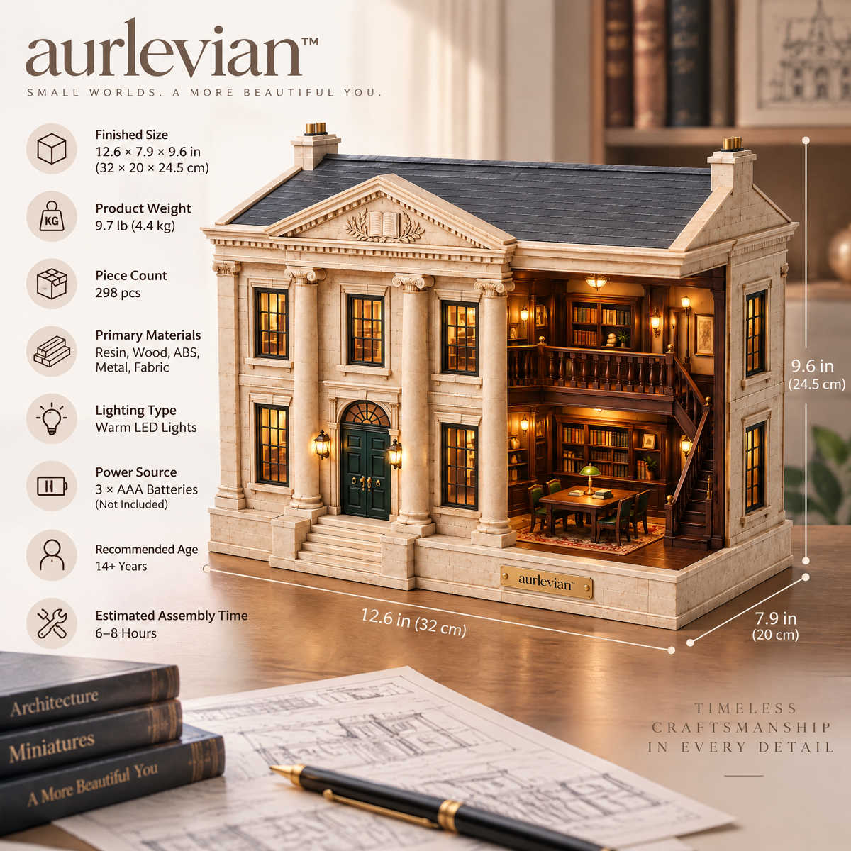 aurlevian™ Heritage Library Architecture Model Kit