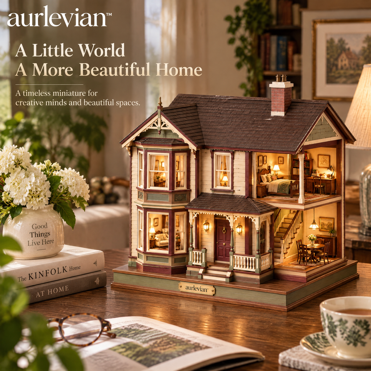 aurlevian™ Victorian Mansion Wooden Model Kit