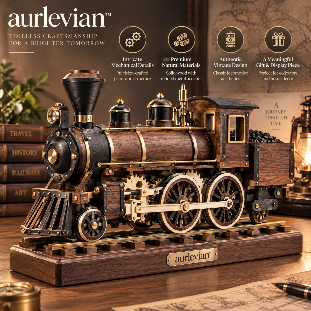 aurlevian™ Classic Steam Train Mechanical Model Kit