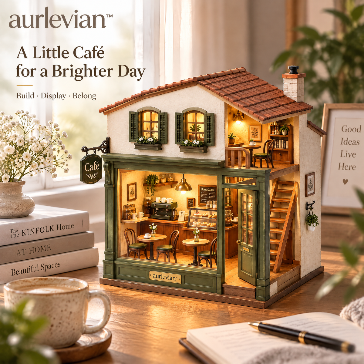 aurlevian™ Artisan Café Miniature House Kit