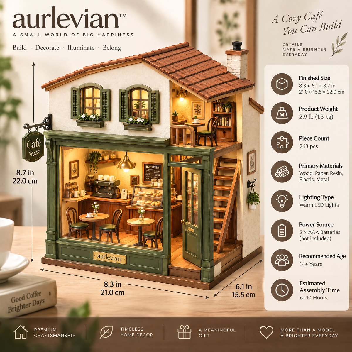 aurlevian™ Artisan Café Miniature House Kit