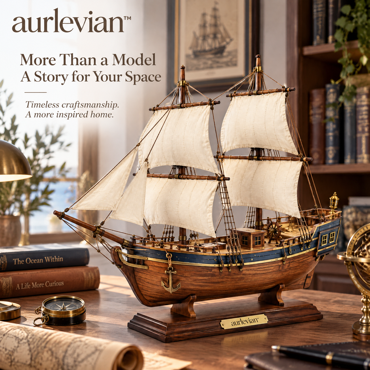 aurlevian™ Explorer’s Ship Wooden Model Kit