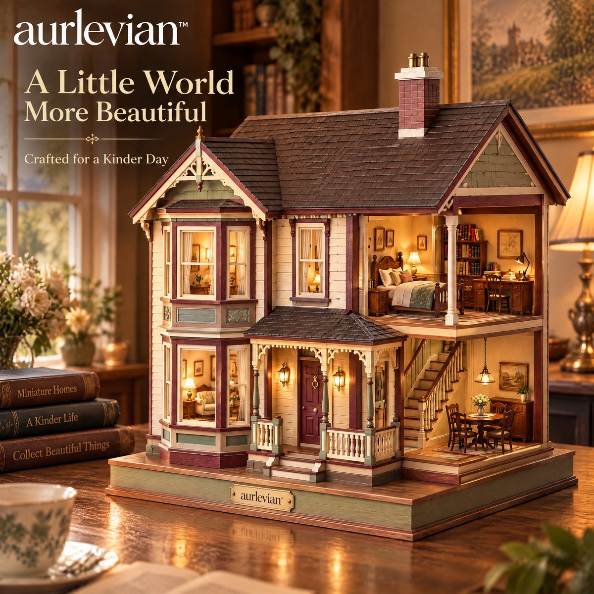 aurlevian™ Victorian Mansion Wooden Model Kit