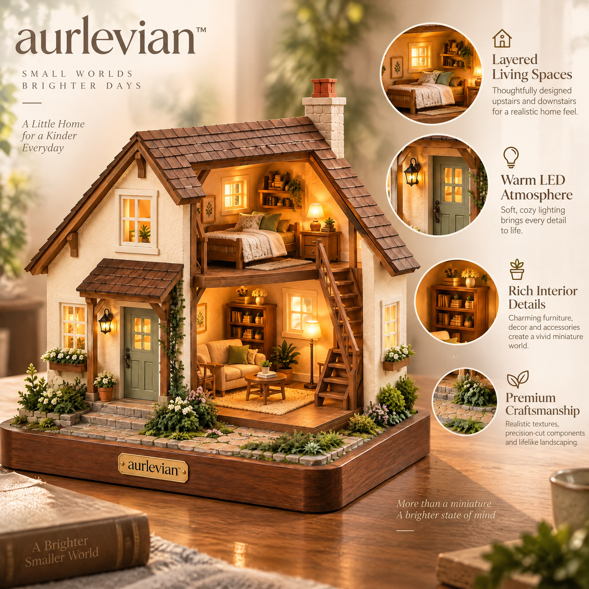 aurlevian™ Cozy Cottage Miniature House Kit