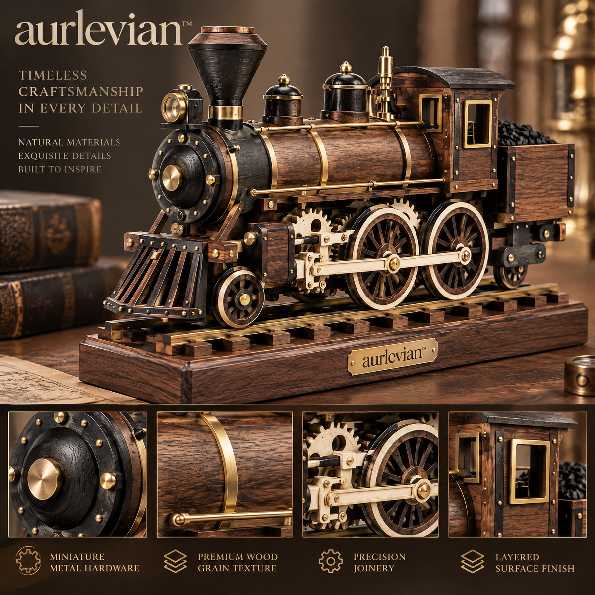 aurlevian™ Classic Steam Train Mechanical Model Kit