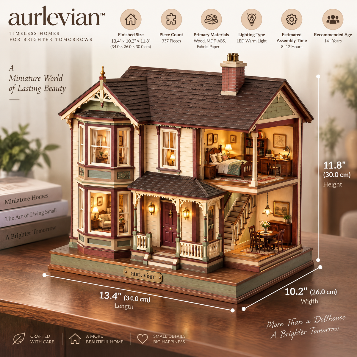 aurlevian™ Victorian Mansion Wooden Model Kit