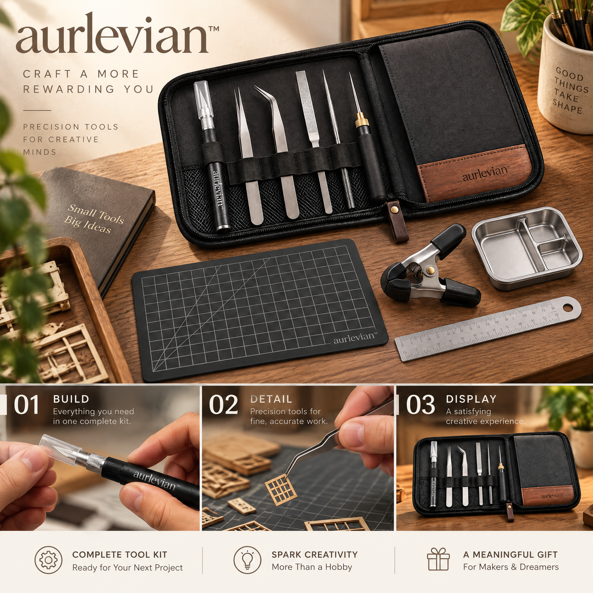 aurlevian™ Precision Miniature Craft Tool Set