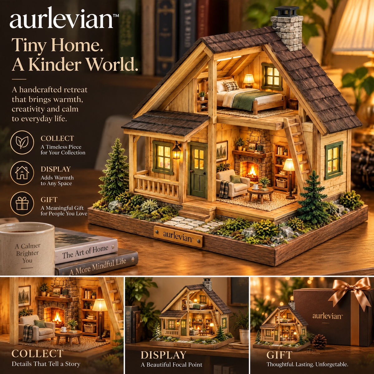 aurlevian™ Dreamy Forest Cabin Miniature House Kit