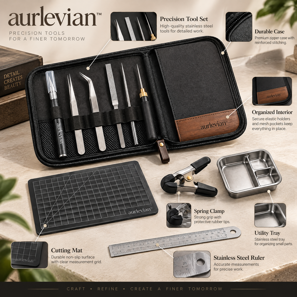 aurlevian™ Precision Miniature Craft Tool Set